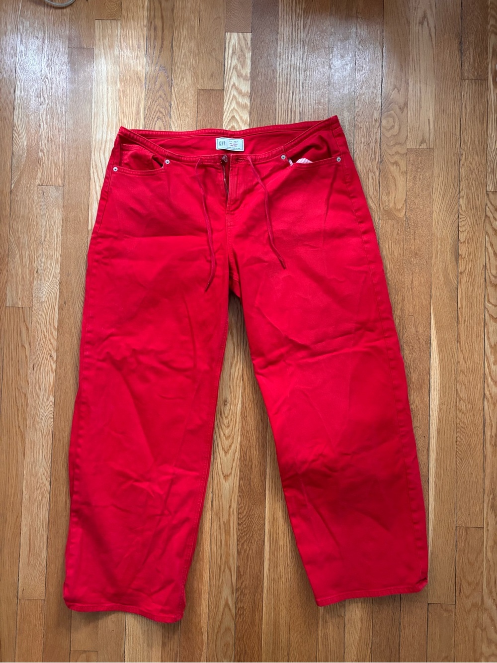 Gap mid rise 90s loose wide leg red jeans